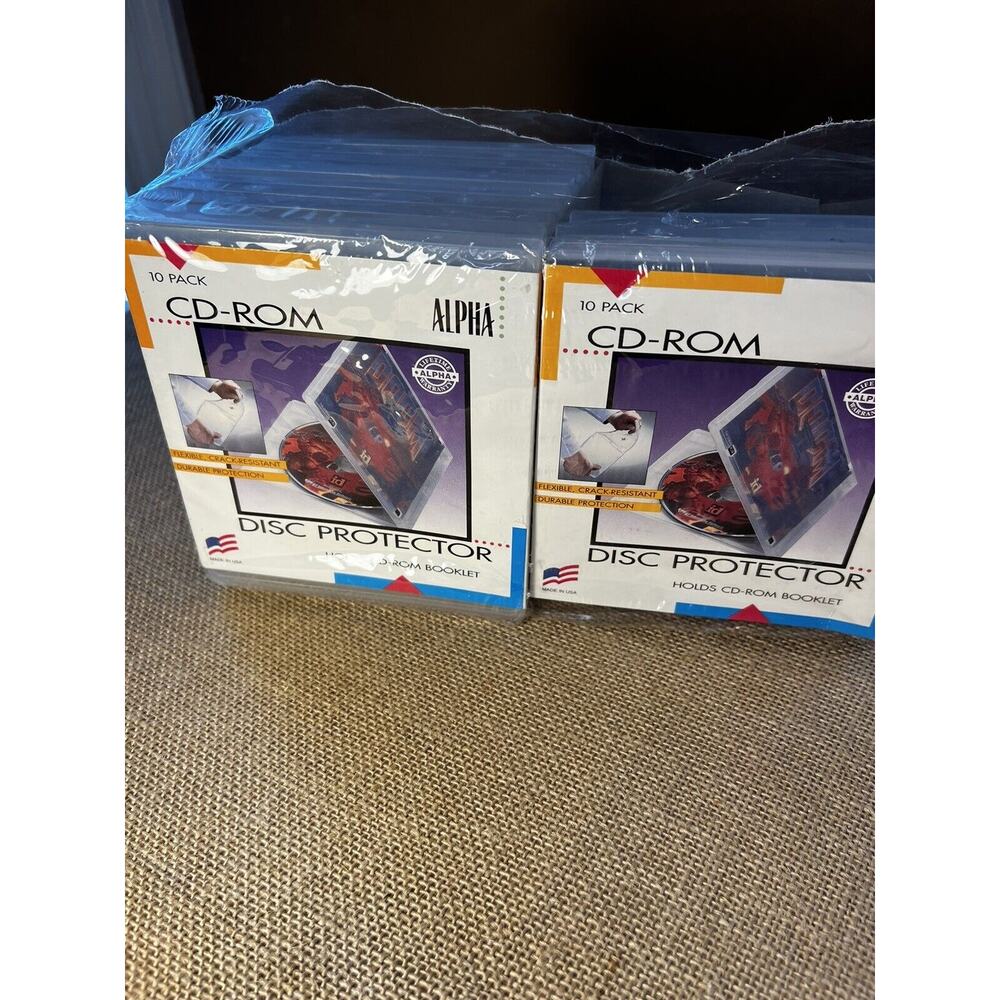 Clear CD-ROM Disc Protectors--Holds CD-ROM Booklet + CD -Lot of 13